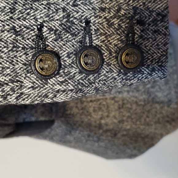 CAbi B/W Wool Blend Riding Jacket with Great Details, Sz 8 - Picture 10 of 16